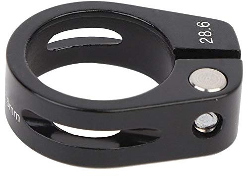 Keenso Fahrrad Sattelstützenklemm, Fahrrad 28,6mm Sattelstützenklemme Hochfeste Aluminiumlegierung Sattelklemme V Band Clamp(Schwarz)
