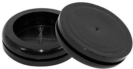 Flyshop Black 32 mm 1-1/4 Hole Grommet, 26 mm 1-1/32 ID, One-Sided Cable Protector Synthetic Rubber Grommets Hole Plug Wire Protection, Round, 4-Pack