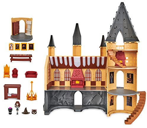 Spin Master Wizarding World Harry Potter - Schloss Hogwarts Spielset mit Licht und Sound sowie exklusiver Hermine Granger Sammelfigur und viel Zubehör, Spielzeug für Kinder ab 5 Jahren, Fanartikel
