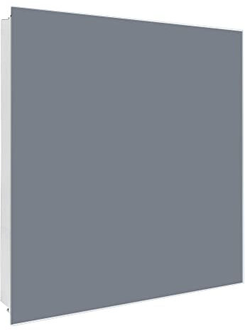 banjado Großer Schlüsselkasten Glas - Schlüsselbox 30x30cm mit 50 Haken - Schlüsselkasten modern für Schlüsselaufbewahrung mit beschreibbarer, magnetischer Glastür - Motiv Silber Metallic