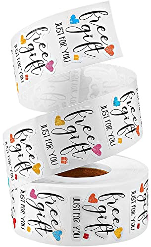 1000 Pieces Free Labels Stickers Just for You Free Stickers 1 Roll Thank You Irregular Shape Present Label Gift Small Business Handmade Label for Packaging