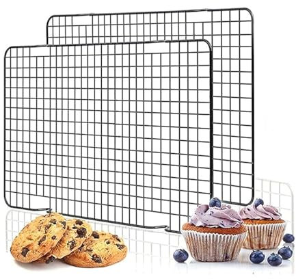 KangBaz Griglia, Griglia di Raffreddamento Pasticceria, Griglia Inox Griglia di Raffreddamento Pasticceria per la Pulizia Pasticceria caffè Ristorante (2 Pezzi)