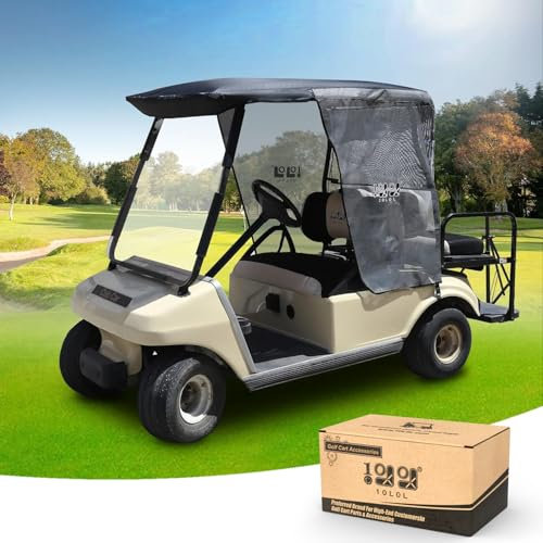 10L0L Golf Cart Sun Shade Cover for Club Car DS Precedent & EZGO TXT RXV, Superior UV Heat Blocking Polyester Mesh Canopy Cover, Durable & Easy Install (Roof Size:59 L X 41 W)