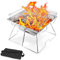 Odoland BBQ Fire Pit Portable Campfire Pit Collapsible Camping Grill Stainless Steel Barbecue for Camping Picnic Terrace Garden w/Carrying Bag L (43 * 43 * 31cm)