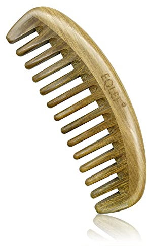 Peigne Dent Large Pour Boucles, Bois Gros Peigne Dents Large Naturel Peigne à bois Sans Poignée Antistatique Peigne Bois Cheveux Bouclés pour Femmes Hommes