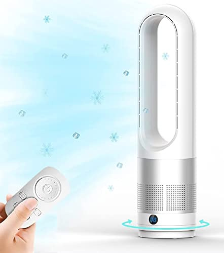 Ventiladores de torre sin aspas para el hogar,ventilador de enfriamiento de 40W,ventilador de torre oscilante de 80° con control remoto,8 velocidades,temporizador de 8 horas,pantalla LED,silencioso