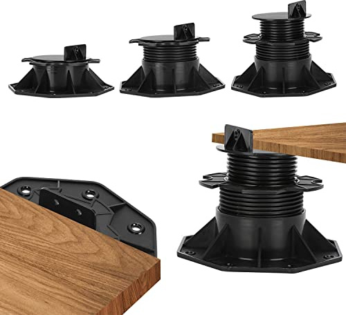 Vigevee Stelzlager Höhenverstellbar Terrassenlager, 30-60mm Hohe Traglast Stellfüße für Unterkonstruktion Terrassendielen Holz WPC,Fliesen Messestand Steinplatten, 10 Stück