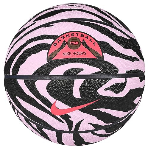 Nike 8P Backyard deflated Basketball aus Gummi und Synthetikleder in der Farbe pink Bloom/Black/Obsidian/sea Coral, Größe: 7, N.100.8259.630.07