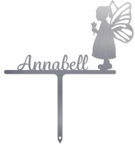 MOCAVI Grabstecker Engel wetterfest & liebevoll personalisiert Edelstahl V4A Grabschmuck Andenken letzter Gruß liebevolles Grabschild Grabschmuck für Allerheiligen und Totensonntag Motiv Annabell
