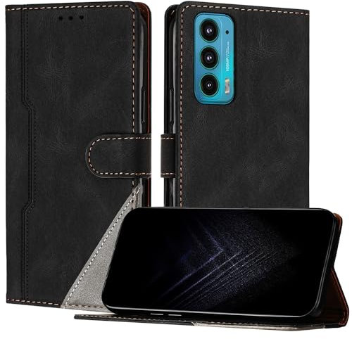Netany Funda para Motorola Moto E20 / Moto E30 / E40, Funda Libro de Cuero con Ranura Cierre Magnético Soporte Plegable Carcasa Protectora (Negro)