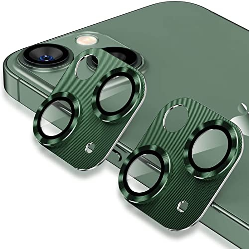 Leedia 2 pezzi di protezione per fotocamera compatibile con iPhone 13 6,1/13 mini 5,4 vetro temperato trasparente pellicola protettiva con anello in metallo progettato per adattatore a scatto