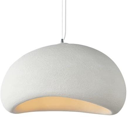 HvKvHvY 30Cm Moderne Pendelleuchte für Esszimmer E27 Weißer Shell Kronleuchter Wabi-Sabi Deckenlampe Japanische Wabi-Sabi Stil Vogelnest Form Beleuchtungsständer Für Kücheninsel Licht Flur Hängelampe