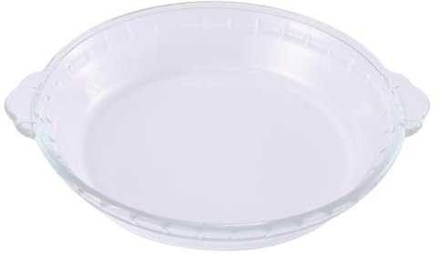 Garneck Glass Pie Plate 9-inch Microwave Safe Bakeware Heat-Resistant Glass Dish for Household Kitchen Oven Cooking