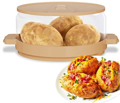 Syfunlv Utensilios para microondas, hervidor de patatas microondas, de plástico, sin BPA, 22 x 22 x 10 cm, vaporizador para microondas, también como cesta para filtro de frutas y verduras, apto para