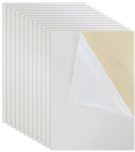 JMOOT Feltro di velluto, autoadesivo, 12 pezzi, tessuto di velluto, fogli di feltro, bianco, autoadesivo, per artigianato, 21 x 30 cm