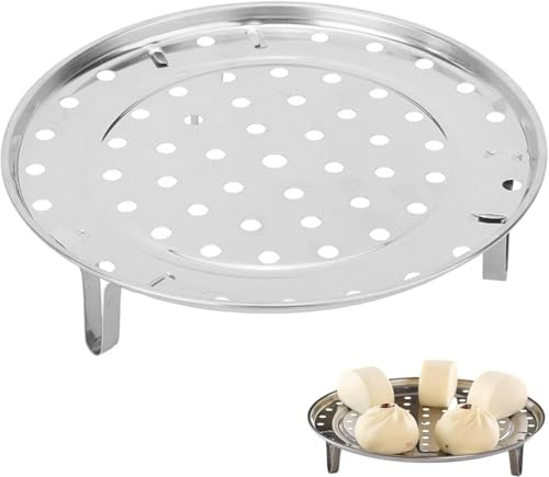 Hominas Dampfgarer Tablett, Edelstahl Dampfhalter Rundes Steamer Rack Stand Tablett Regal Kochzubehör 24 cm für Töpfe