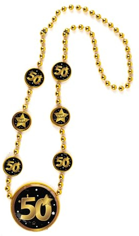 Tiwoca Geschenk zum 50. Geburtstag – schwarz-goldene Halskette in edler Optik Zahl 50 – Stilvolle Geburtstagsdeko und elegante Geschenkideen für Junge und Mädchen
