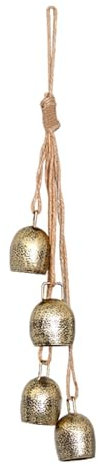 Zgehnao Weihnachtsglocken-Anhänger mit Seilglocken, Metall, Vintage-Stil, Hornglocken, Wandbehang, Eisen, Kuhglocken