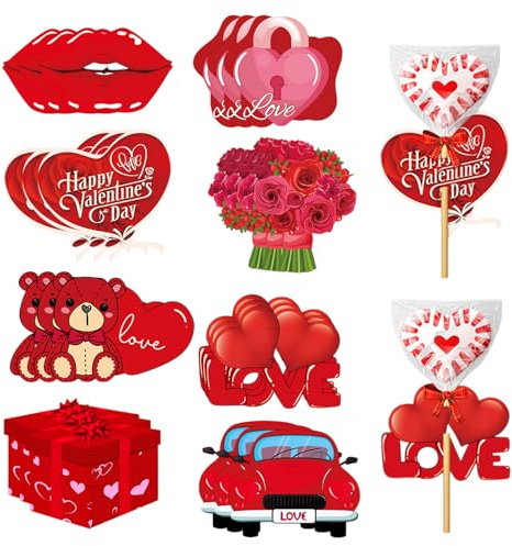 Furimuk 24 Pcs Valentines Lollipop Paper Cards Candy Holder Love Heart Lollipop Chocolate Sweets Holders Wrapping Decorations Supplies for Valentine's Day Party Gift Accessories
