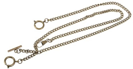 BESTYASH Taschenuhrkette Aus Metall in Kettenform Uhrenhalter-Dekoration Bronzekette Gesamtlänge Karabinerverschluss Für Taschenuhr