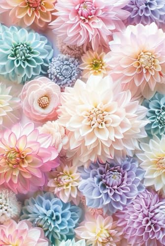 Spring Pastel Dahlia Flowers: 6x9 Hardcover Lined Journal – 100 Pages for Creative Ideas, Goals, and Daily Writing
