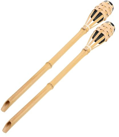 Operitacx 2 Piezas Antorchas de Bambú para Exterior Luz de Aceite Decoración para Fiestas Instalación Efecto Visual