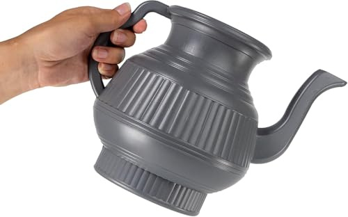 Plastic Watering Jug Lota with Long Spout – Bathroom Bidet Jug for Personal Hygiene, Toilet Rinse Bottle (Bodna Can), Ergonomic Handle, Durable & Leakproof, Assorted Colours (Grey)