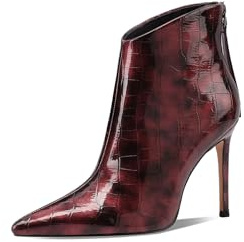 QUEEN HELENA Tronchetti con Tacco a Spillo Stivaletti con Zip Donna K4000 (Bordeaux, Sistema Taglie Calzature EU, Adulto, Donna, Numero, Media, 37)