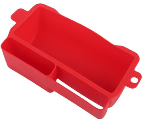 Pqahffowr BBQ Grease Drip Tray Grease Tray, Silicone Grill Oil Drain Box Food Grade Grease Catcher and Storage Box Collector Easy to Use Red