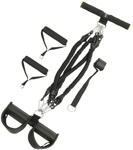 MAGICLULU Cuerda de Tracción Elástica para Ejercicios, Banda de Resistencia Multifuncional Negra, Equipo de Entrenamiento de Fuerza Portátil para Gimnasio en Casa y Fitness