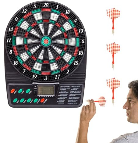 Set di bersagli elettronici – bersaglio automatico con freccette | Gioco di freccette per la casa digitale con display elettronico punteggio casa, riunione amici, intrattenimento familiare