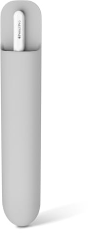 MoKo Silikonhülle Halter Kompatibel mit Apple Pencil, Silbergrau | Fit Apple Pencil Pro/ (USB-C)/ 1./ 2. Gen, Silikon, Selbstklebende