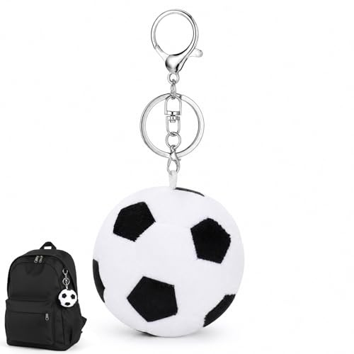 Football Keyring, Plush Football Keychain Backpacks Charm Keychains