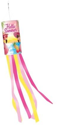 Flamingos Windsock Flag Hanging Flag Streamers Decorative Flag Outdoor Windsock Lightweight Polyester Suitable for Patio Lawn, Pink