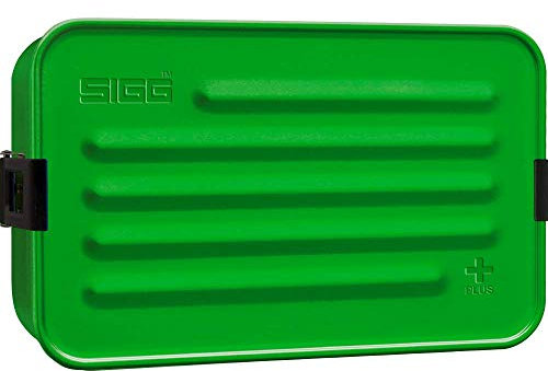 SIGG - Alu Lunchbox Plus L Green - Brotdose Mit Unterteilung - Preisgekrönt - Spülmaschinenfest & Mikrowellengeeignet - Absolut Dicht - Federleicht - BPA-frei - 1,2L