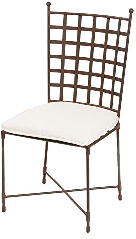 Eisenstuhl Gartenstuhl Salmane handgeschmiedet in edelrost-braun Vintage Garten-Möbel in Antik Optik für Garten Balkon Terrasse MO4106