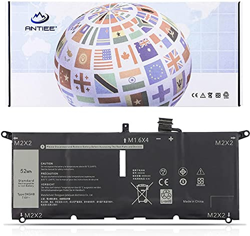 ANTIEE 52Wh DXGH8 Laptop Batería para DELL XPS 13 9370 9380 7390 Inspiron 13 7390 7391 2-in-1 Inspiron 5390 5391 7490 Latitude 3301 E3301 Vostro 5390 5391 Series G8VCF H754V 0H754V P82G 7.6V