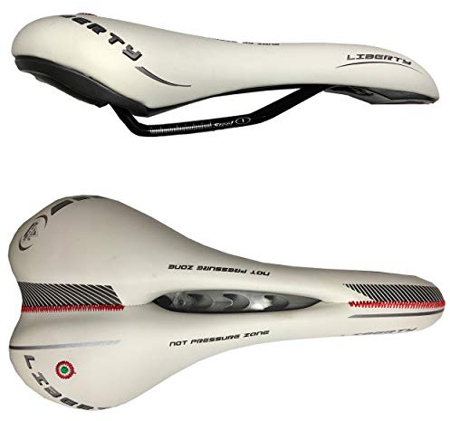 MONTEGRAPPA Liberty bequemer Fahrradsattel für Fahrrad, Gelsattel mit weichem Kissen, Design Fit für Rennräder und Mountainbikes gegen Prostata (weiß)