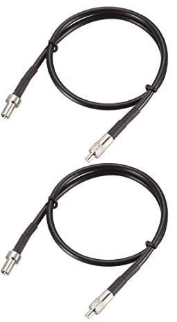 sourcing map TS9 Male to TS9 Female RF Coaxial Extension Cable RG174 Jumper Cable for Mobile Signal Amplifier Connection 1 ft 2pcs