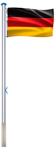 YRHome Mástil de aluminio estable de 6,5 m, incluye bandera de Alemania de 150 x 80 cm, base de 50 cm