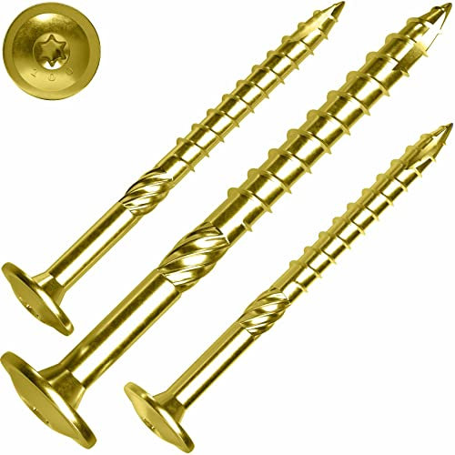 Tellerkopfschraube 6x120 mm – 100 Stück, gelb verzinkt, TX 30, Cut-Spitze, Reibteil, ETA | SCREW REBEL