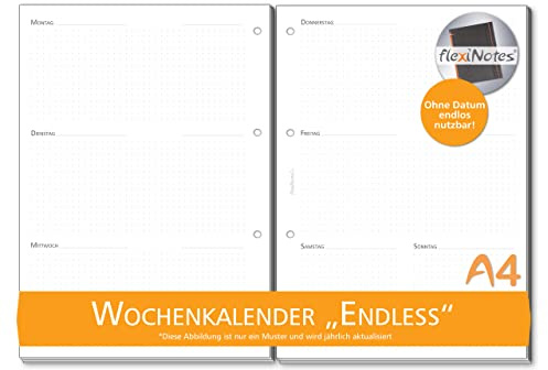 flexiNotes WOCHENKALENDER 2023 A4, Kalendereinlage: Endless, 1 Woche 2 Seiten