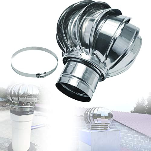 Cappuccio di scarico del tetto,Cappello Girevole in Acciaio Inox,Comignoli girevoli,top cappello, copertura per canna fumaria,protezione per camino e canna fumaria per aspirazione dell'aria,250-mm
