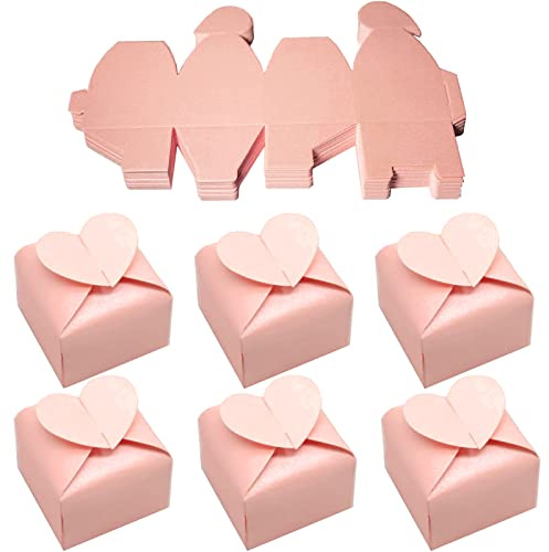 Klein Hochzeit Geschenkschachtel, 50 Stück Hochzeit Süßigkeiten Box Süßigkeiten Schachtel Hochzeitskasten Bonbons Schachtel