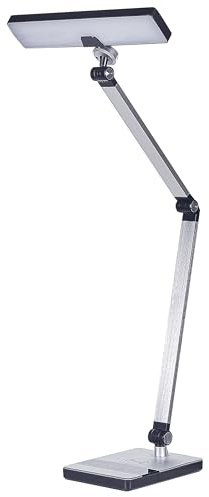 LED Schreibtischlampe Metall silber 73 cm mit Ladestation für Büro Lacerta
