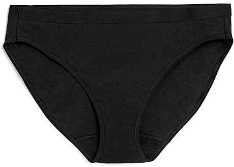 LOLA Washable Period Underwear - Period Underwear for Women, Period Panties, Cotton Bikini Underwear for Women, Holds 3 Tampons, L Black
