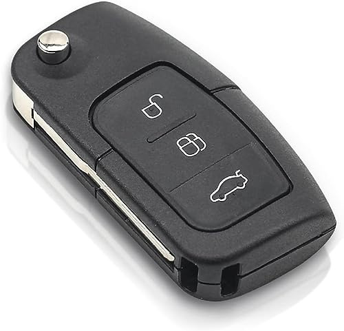 Schlüsselgehäuse Kompatibel Mit Ford, Schlüssel Ford Focus-3 Tasten | Mit Focus Fiesta Mk4Mk7 CMax Kuga Ka Mondeo Galaxy Connect Ecosport Autoschlüssel Fernbedienung,Ford Fiesta Ersatzschlüssel