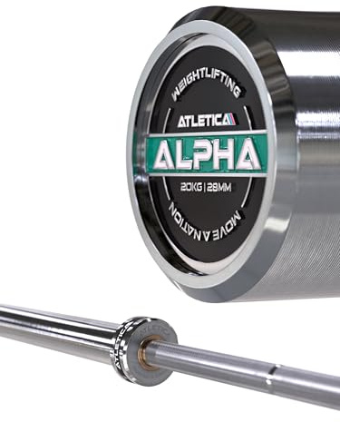 ATLETICA Alpha Gewichtheben-Langhantel, 20kg | IWF & IPF Markierungen, Bis 1200kg Belastung
