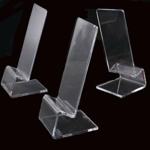 GUEDKIKL Handy-Ständer aus Acryl, transparent, Stuhlform, Halterung für Handy, transparent, 3 Stück