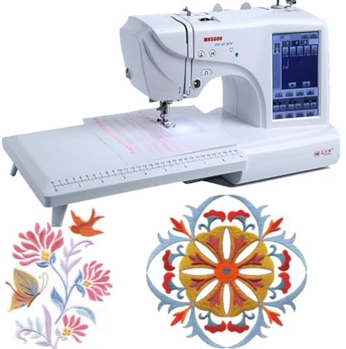Macchina Ricamo Completamente Automatica,96 Modelli/8 Modelli Digitali/10 Fotogrammi,Area del Telaio da Ricamo 4 X 4,Schermo LCD 9,Adatta per Abbigliamento E Biancheria Letto
